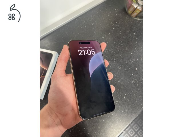 Eladó iphone 16 pro max, sivatagszínű, 256gb, 100%os akkumulátor, számla, 2026 ápr. ig garancia, kártyafüggetlen.