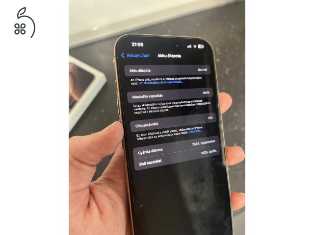 Eladó iphone 16 pro max, sivatagszínű, 256gb, 100%os akkumulátor, számla, 2026 ápr. ig garancia, kártyafüggetlen.