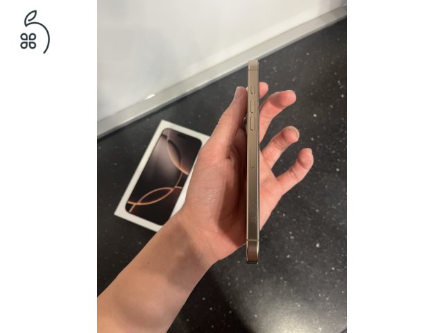 Eladó iphone 16 pro max, sivatagszínű, 256gb, 100%os akkumulátor, számla, 2026 ápr. ig garancia, kártyafüggetlen.