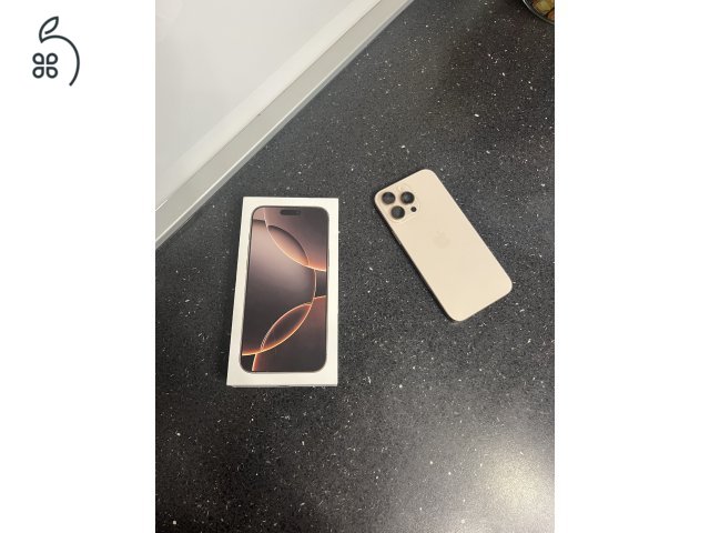 Eladó iphone 16 pro max, sivatagszínű, 256gb, 100%os akkumulátor, számla, 2026 ápr. ig garancia, kártyafüggetlen.