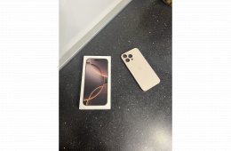 Eladó iphone 16 pro max, sivatagszínű, 256gb, 100%os akkumulátor, számla, 2026 ápr. ig garancia, kártyafüggetlen.