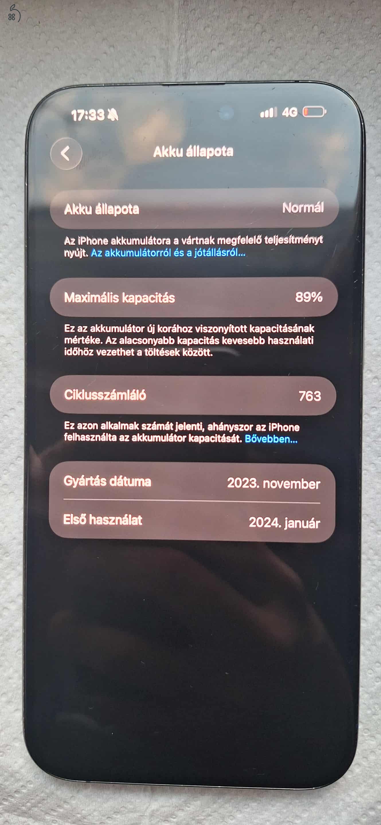 iPhone 15 Pro Max 256 gb kék-titàn