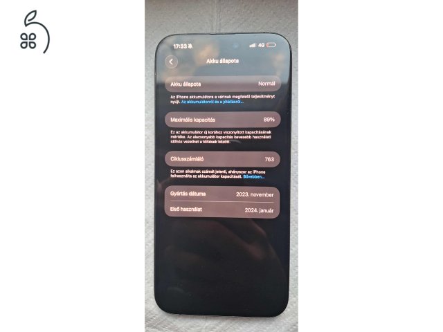 iPhone 15 Pro Max 256 gb kék-titàn