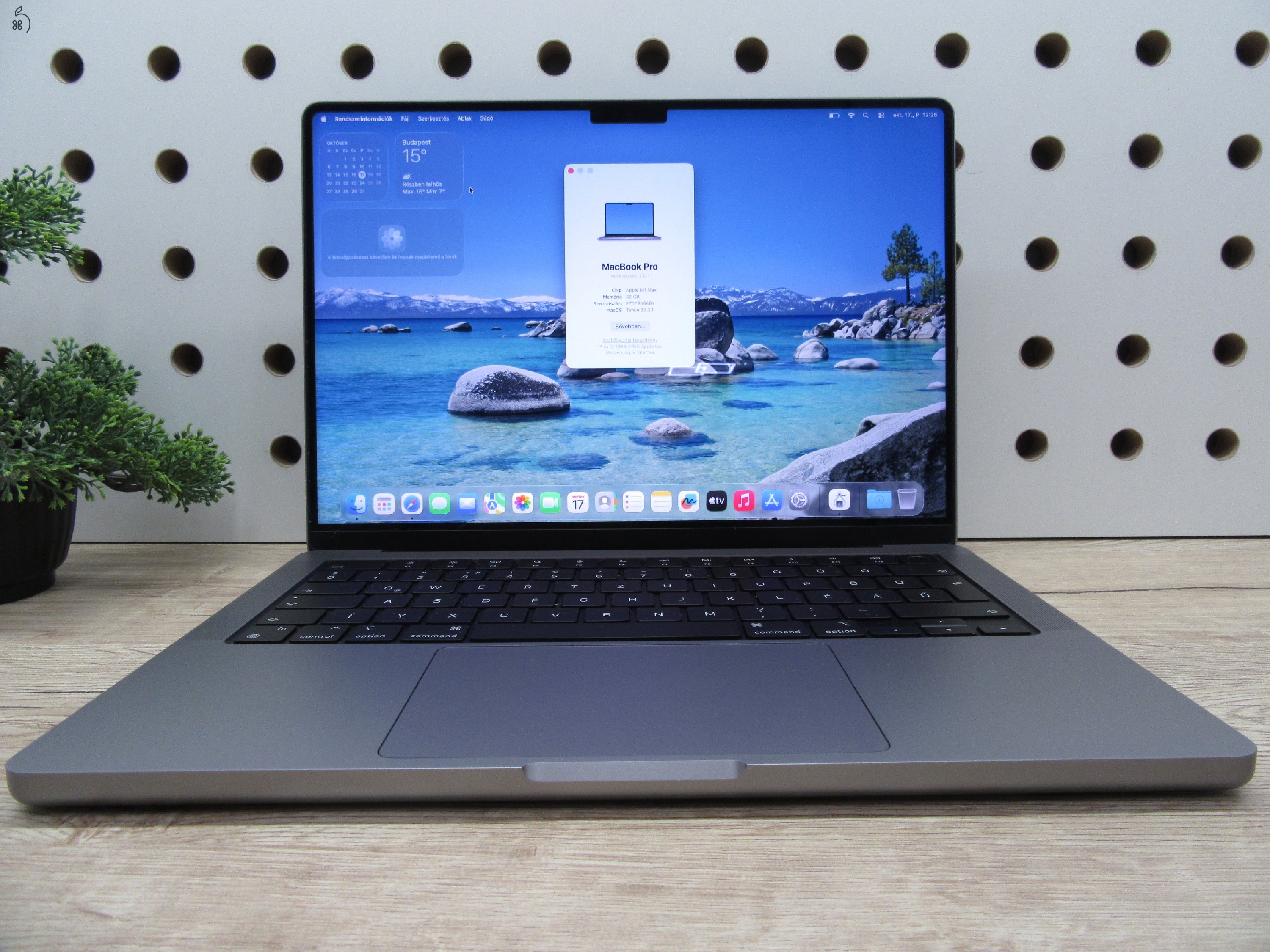 Apple MacBook Pro 14” (2021, M1 Max) – Liquid Retina XDR + ProMotion 120 Hz, brutál teljesítmény – 32 GB RAM – 1 TB SSD – Használt, karcmentes – 101 ciklus – 3 hónap garancia
