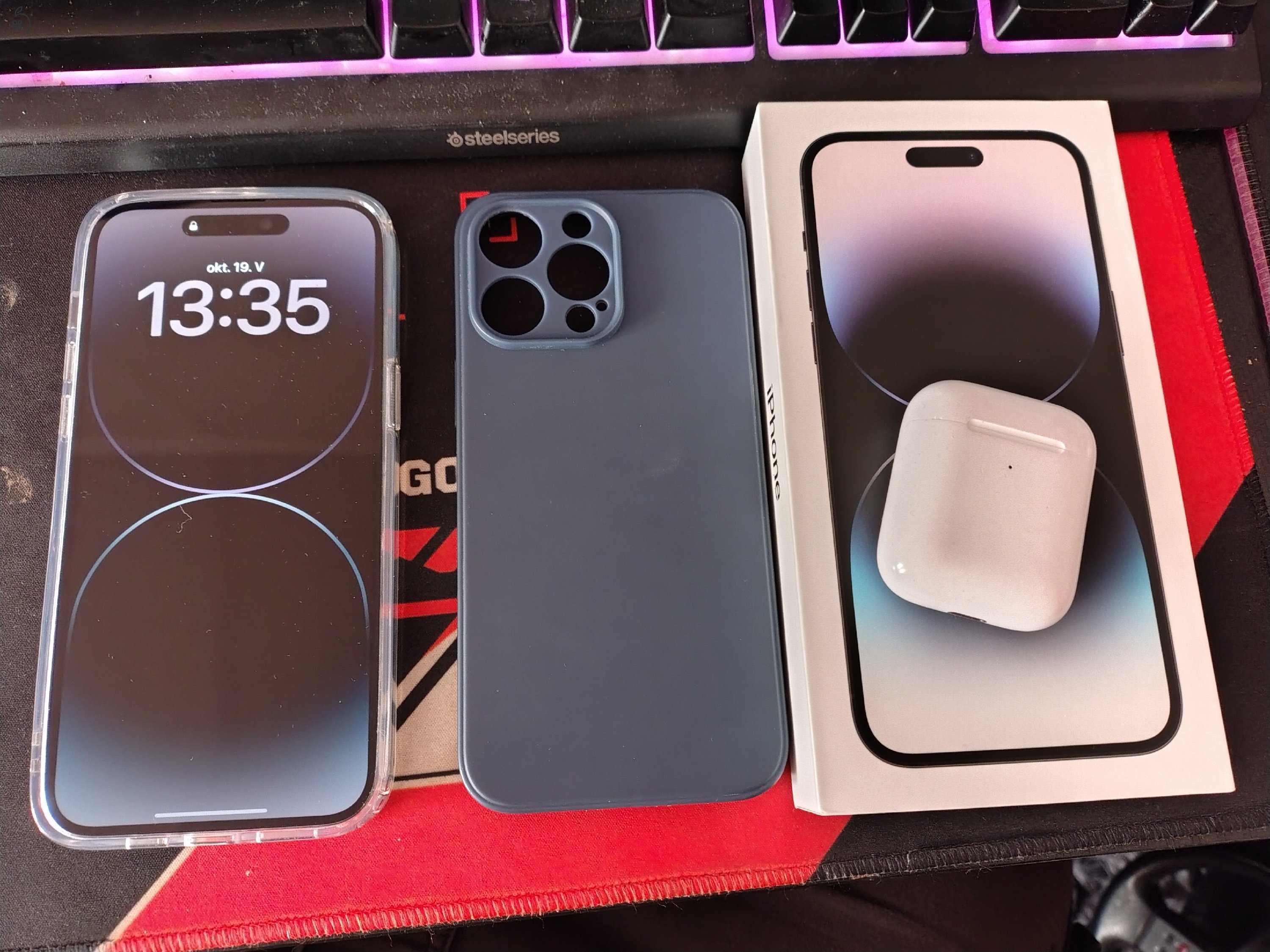 iPhone 14 Pro Max 128gb Karcmentes kijelző, ajándék AirPods 2