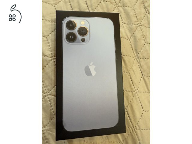 ELADÓ újszerű (fóliázott, tokban tartott) iPhone 130 pro max, sierra blue, 128Gb