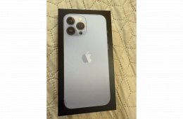 ELADÓ újszerű (fóliázott, tokban tartott) iPhone 130 pro max, sierra blue, 128Gb