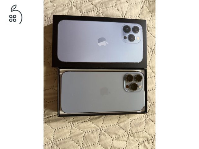 ELADÓ újszerű (fóliázott, tokban tartott) iPhone 130 pro max, sierra blue, 128Gb