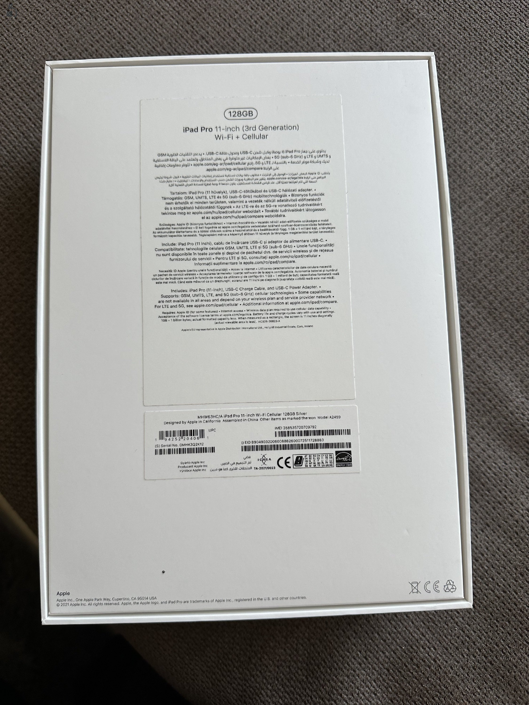 Eladó iPad Pro 11 inch (3rd gen.) wifi+cellular 128 gb