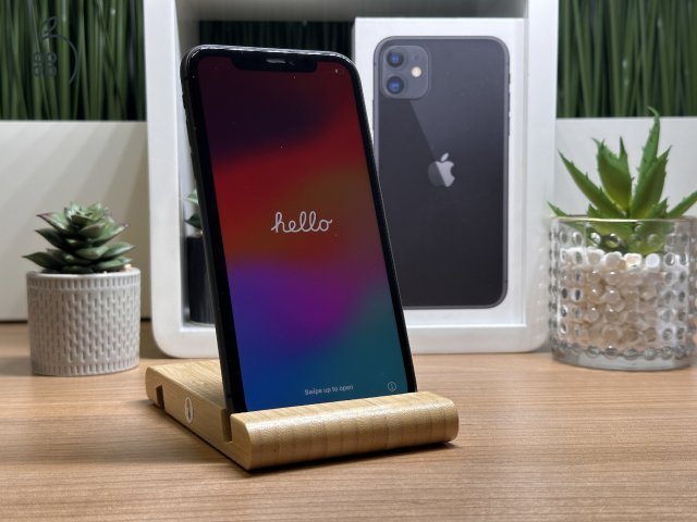  iPhone 11 128GB Fekete, Független - 1 Év Garancia, Számla 