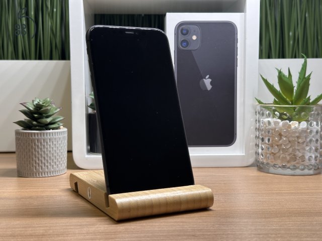  iPhone 11 128GB Fekete, Független - 1 Év Garancia, Számla 