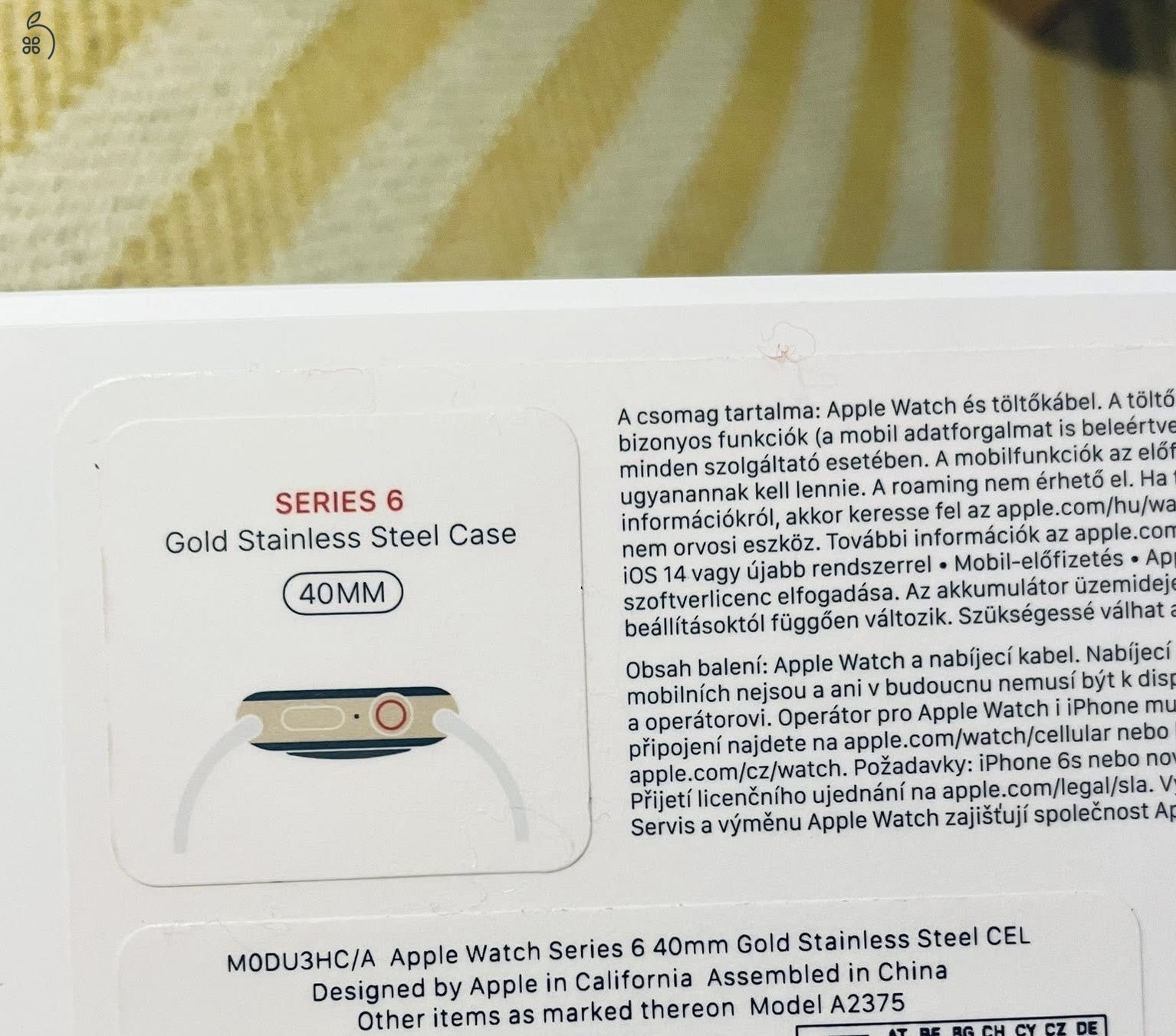 Apple Watch 6 40mm Gold Stainless Steel Cellular 