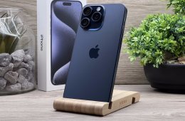 Hibátlan iPhone 15 Blue Titanium Pro Max 256GB 2 ÉV Garanciával Számlával 92% Akku