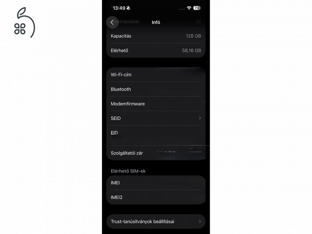 Eladó iphone 15 Pro 128 GB Black Titanium Karcmentes, újszerű