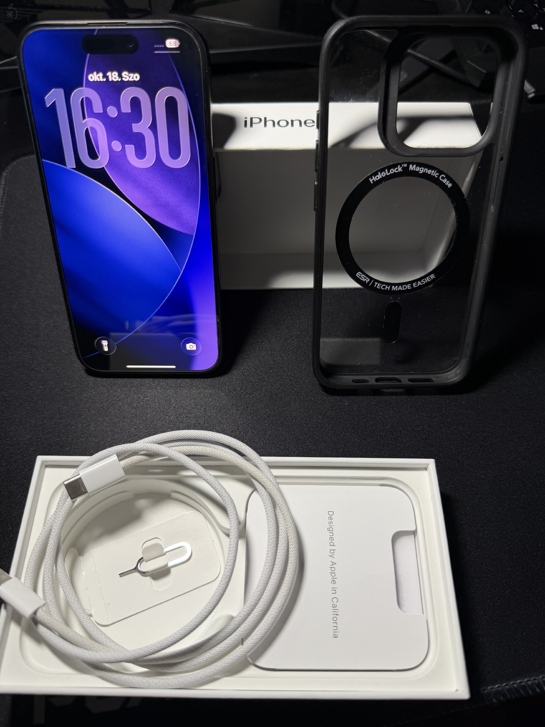 Eladó iphone 15 Pro 128 GB Black Titanium Karcmentes, újszerű