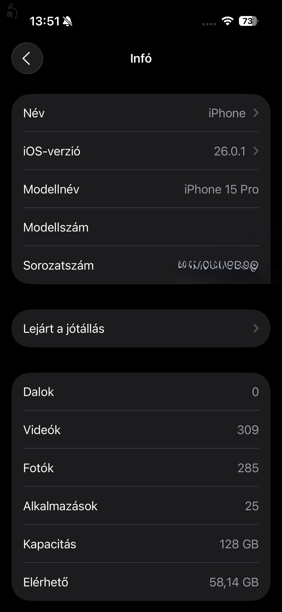 Eladó iphone 15 Pro 128 GB Black Titanium Karcmentes, újszerű