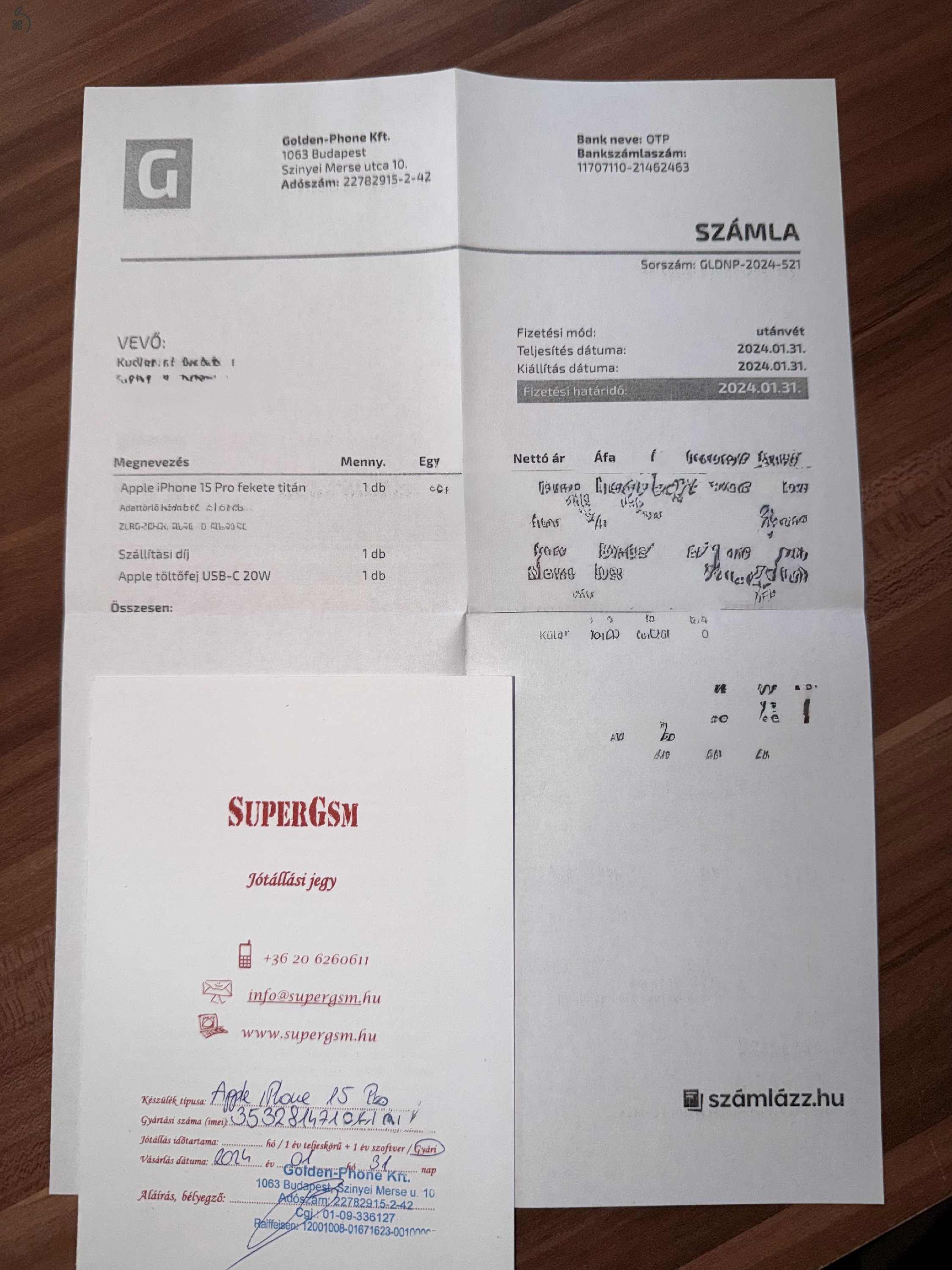 Eladó iphone 15 Pro 128 GB Black Titanium Karcmentes, újszerű