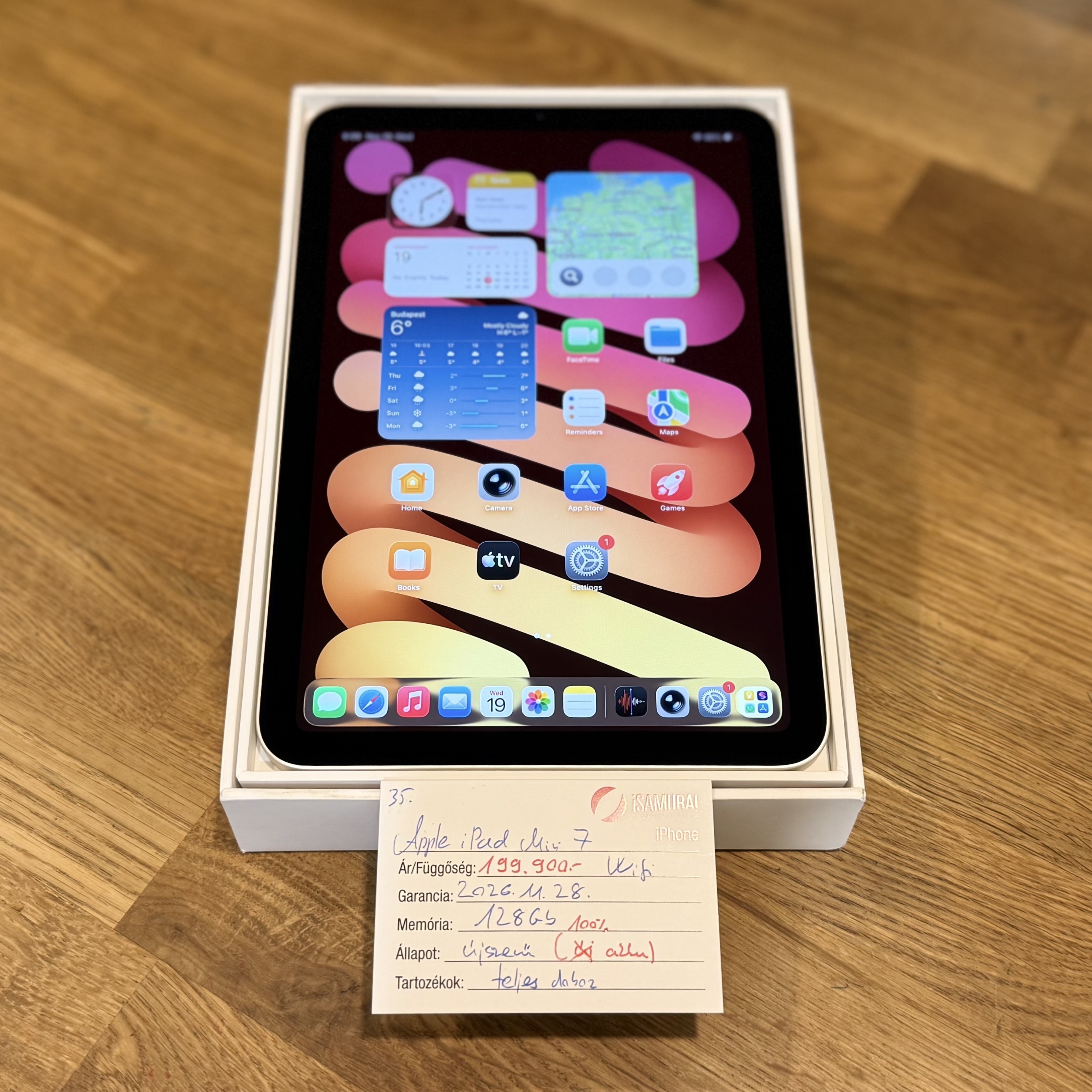 35. Apple iPad Mini 7 - A17 Pro - 128 GB - Akku 100% - Apple Gar.