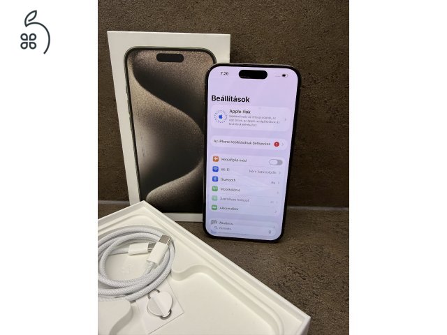 iPhone 15 Pro 128GB – natúr szín, hibátlan újszerű hibátlan állapotban 