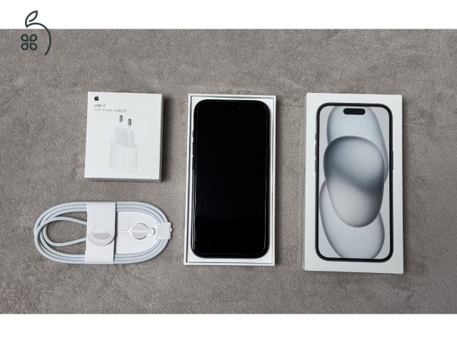 iPhone 15 128GB - AKKU 99% - Jótállás 2025.11.-hóig, kártyafüggetlen, hibátlan állapotban