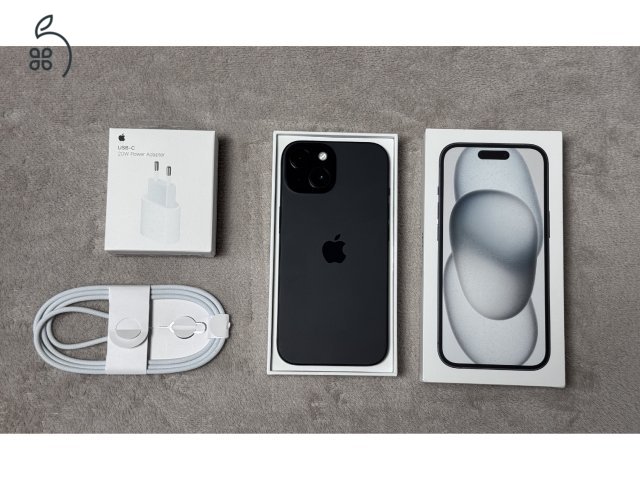 iPhone 15 128GB - AKKU 99% - Jótállás 2025.11.-hóig, kártyafüggetlen, hibátlan állapotban