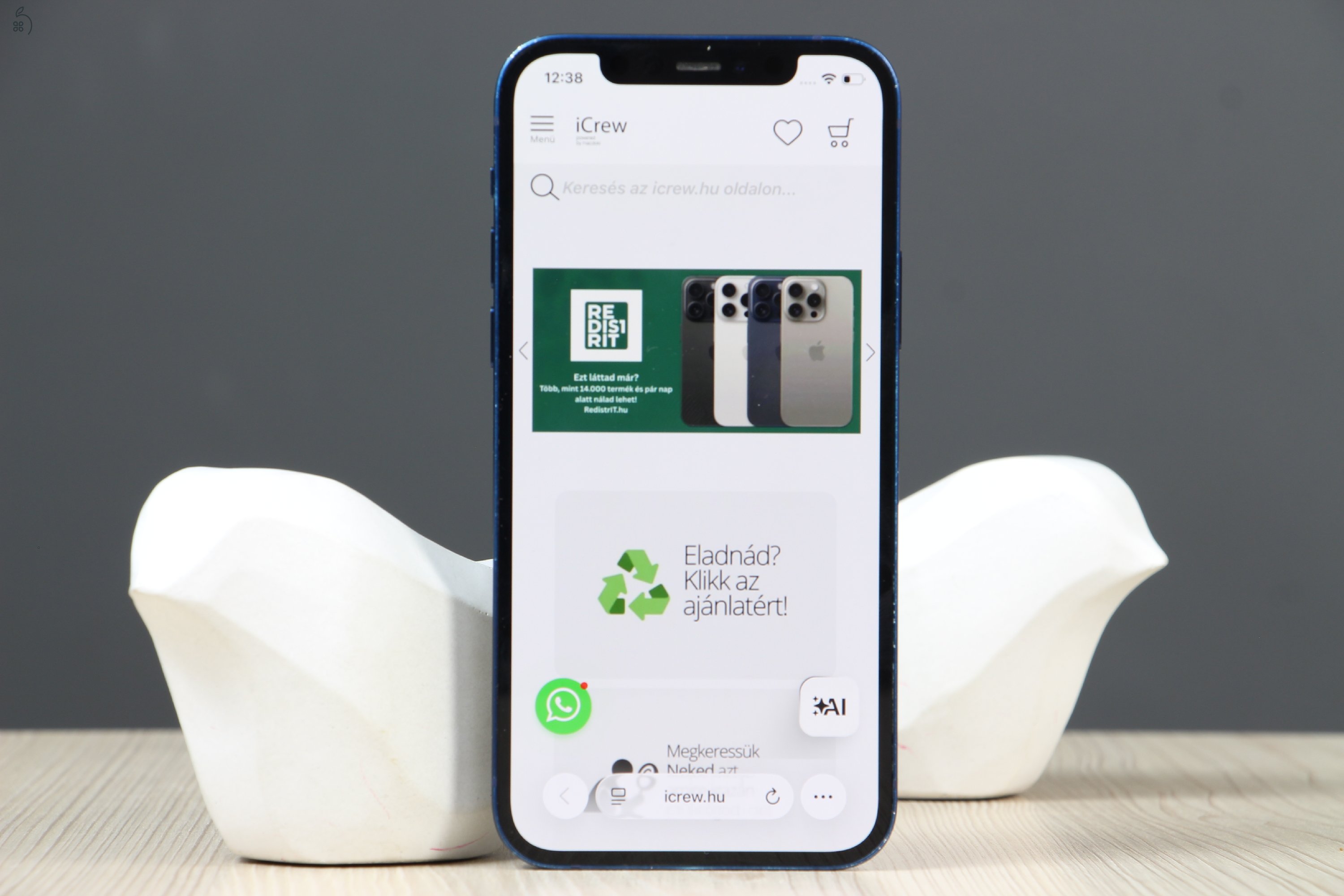 Használt Apple iPhone 12 128GB kék C+ US-7241