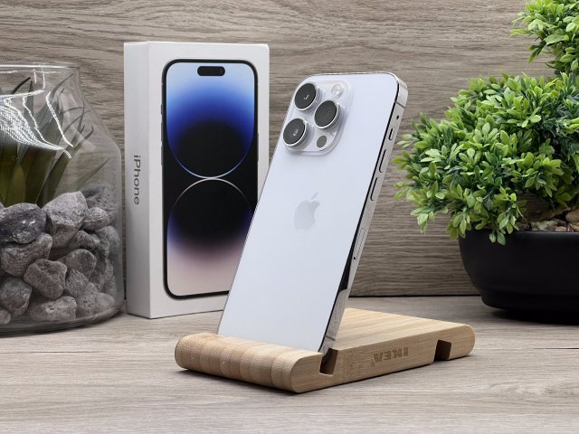 Hibátlan iPhone 14 Pro Silver 128GB 2 ÉV Garanciával Számlával 93% AKKu