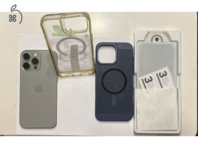IPhone 16 Pro Max 256 natúr titán - patika - +2 tok + üvegfólia -FÜGGETLEN