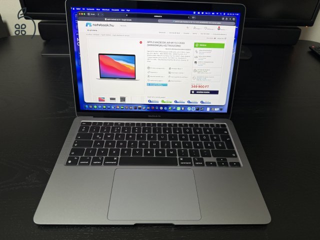 MacBook Air M1 2020 Space Grey 8GB/256GB hibátlan, sérülésmentes