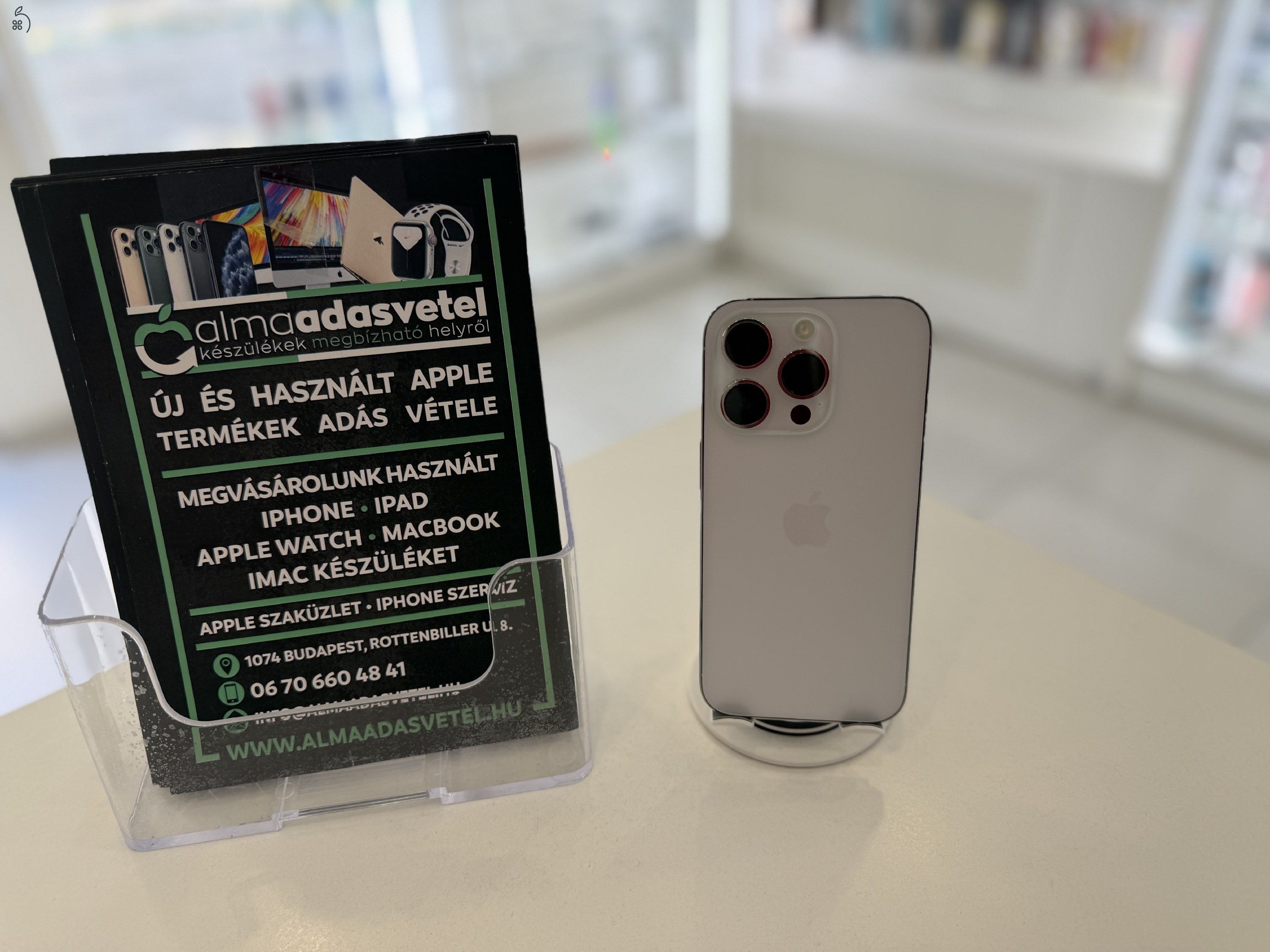 iPhone 14 Pro 128GB Silver Független/1-3 hónap gar./Akku 87%/p4514
