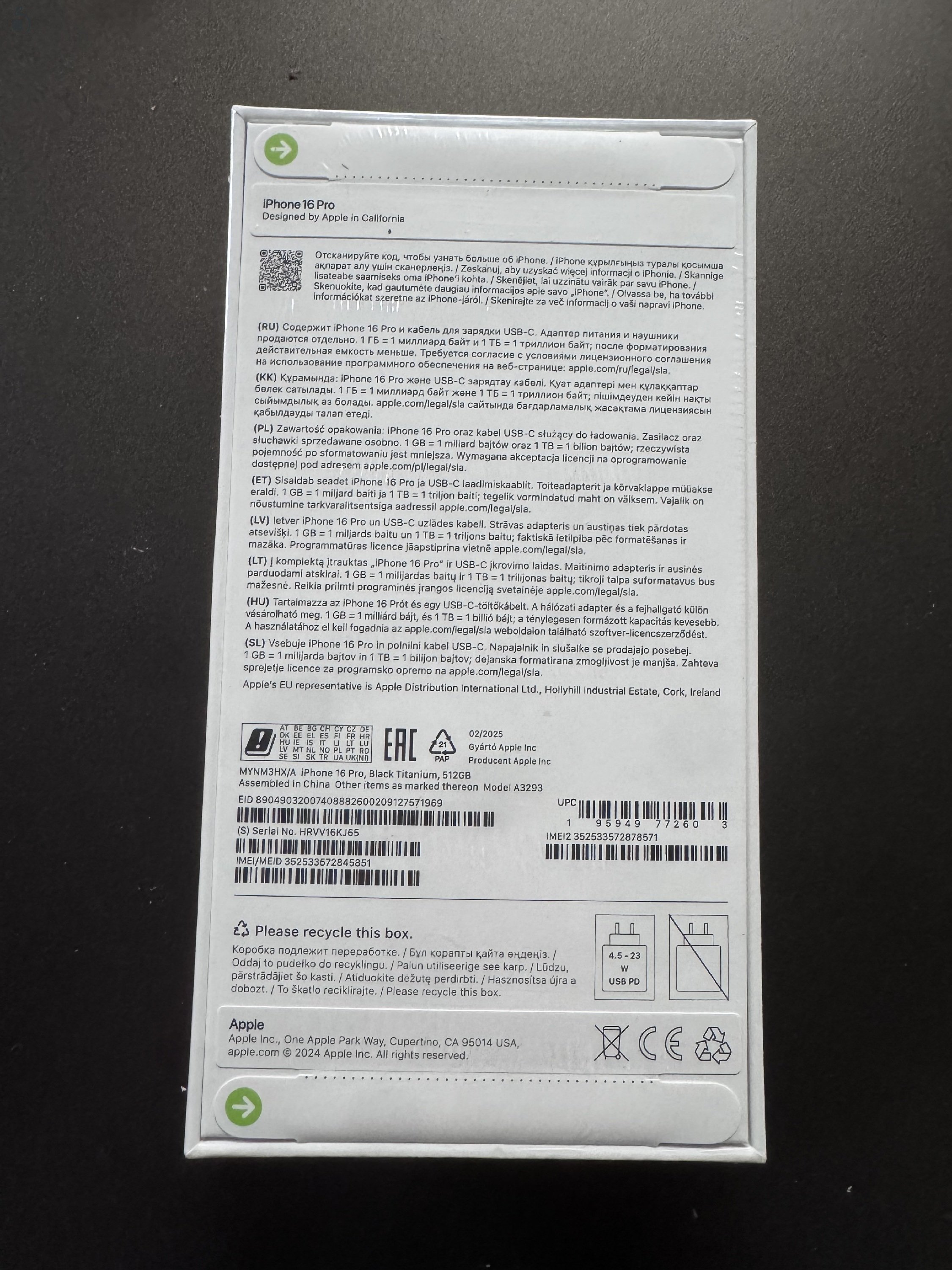 IPHONE 16 pro 512 GB. Bontatlan 