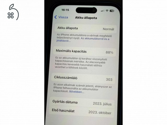 Eladó iPhone 15 128GB kék Eladó iPhone 15 128GB kék