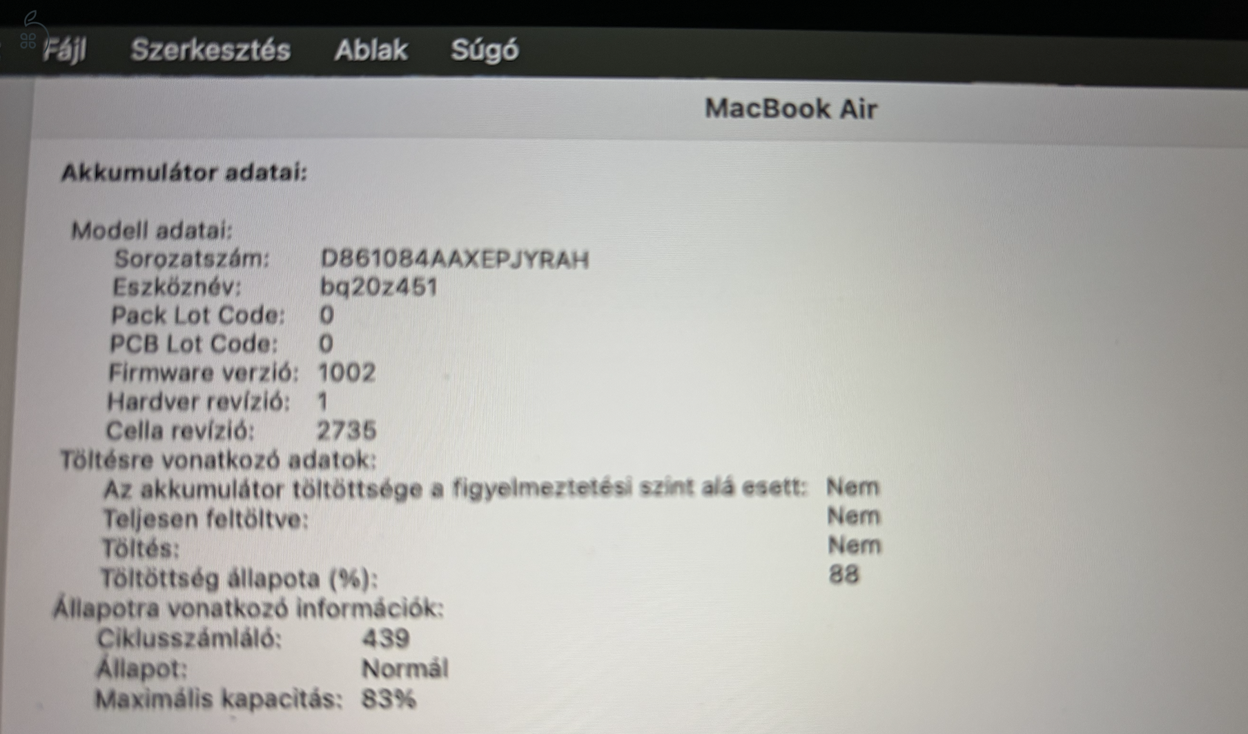Apple MacBook Air 2020 M1 - 8GB RAM - 512 SSD asztroszürke