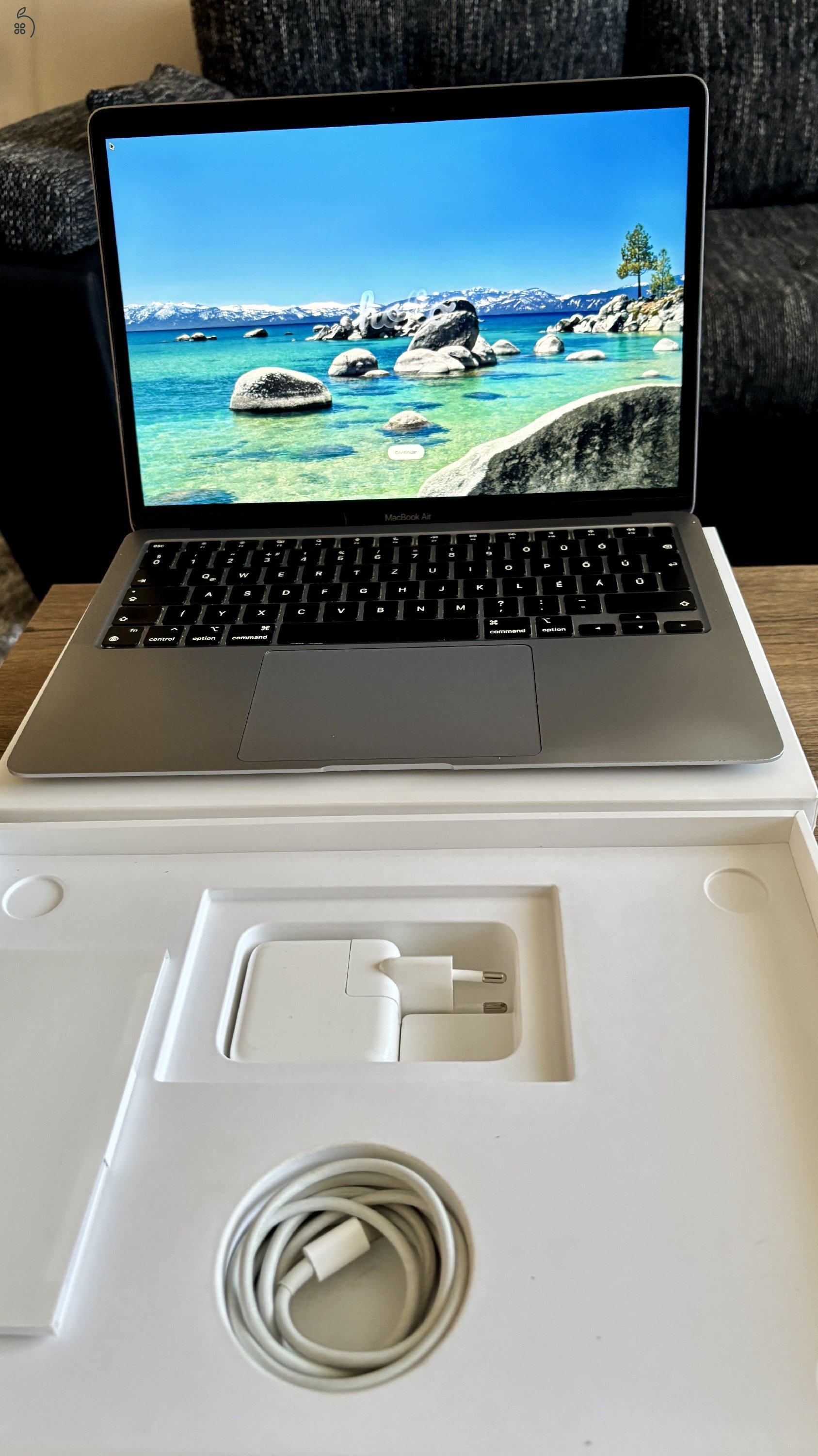 MacBook Air M1 2020 Space Grey 8GB/256GB hibátlan, sérülésmentes 