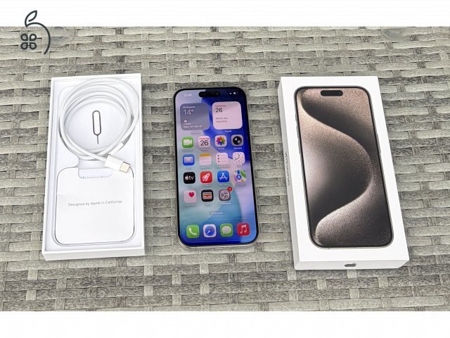 Apple iPhone 15Pro 256Gb Natúr Titán Kártyafüggetlen mobiltelefon + Garancia