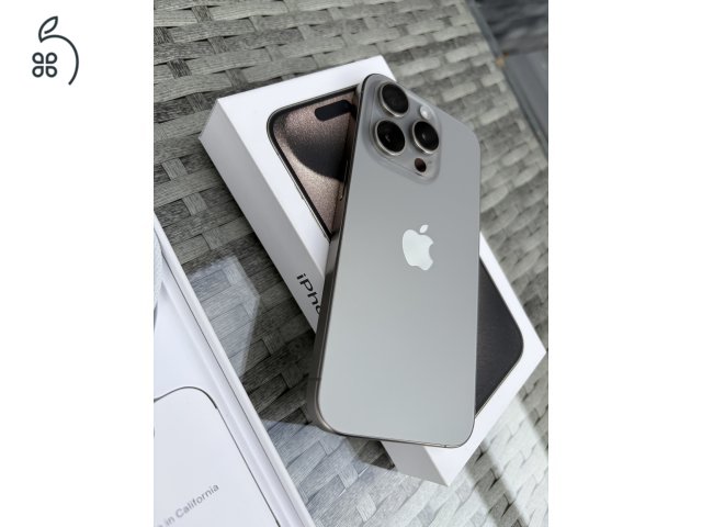 Apple iPhone 15Pro 256Gb Natúr Titán Kártyafüggetlen mobiltelefon + Garancia
