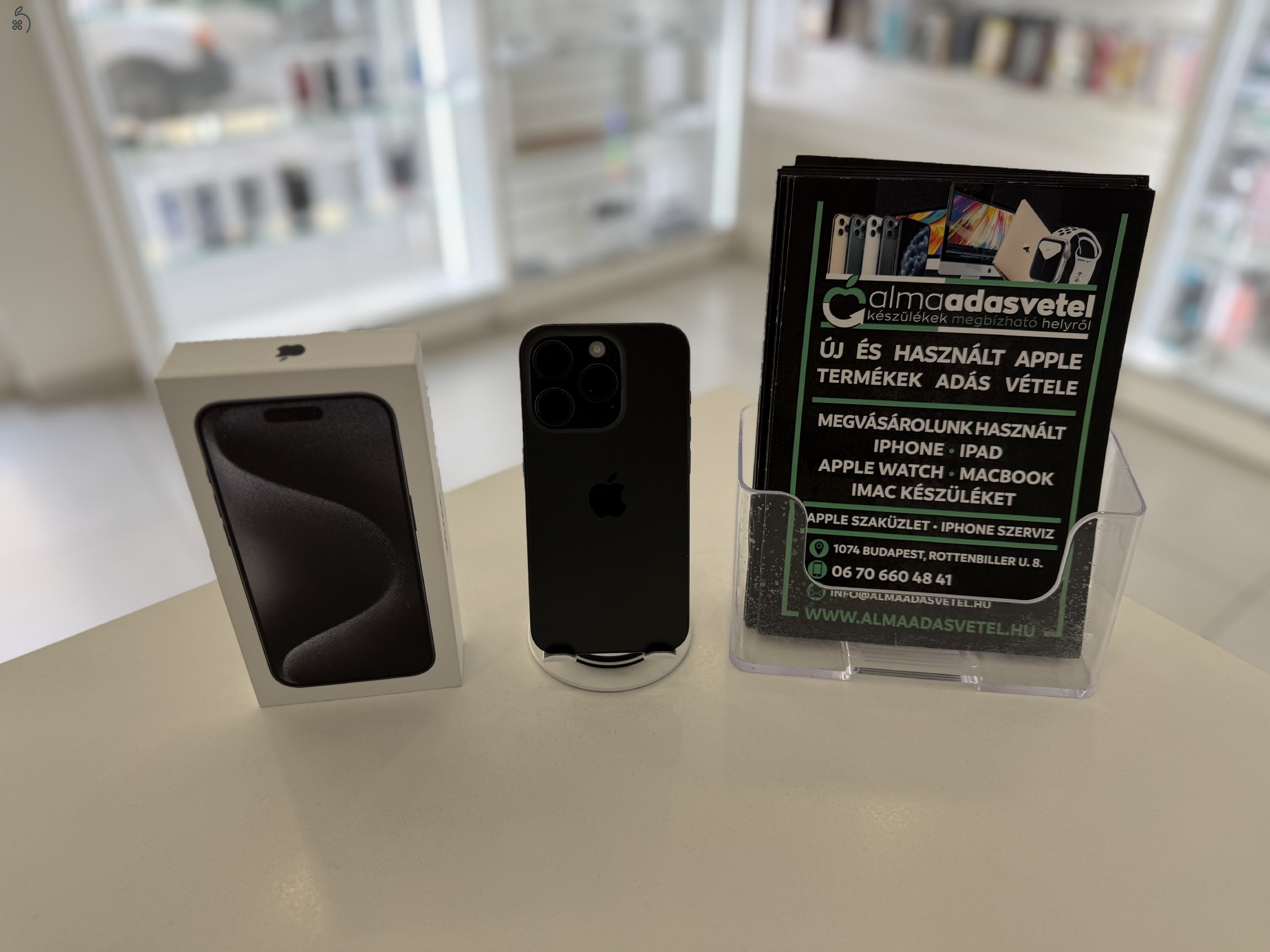 iPhone 15 Pro 128GB Független Újszerű/2027.04.20.Gar./Akku 95%/p4518