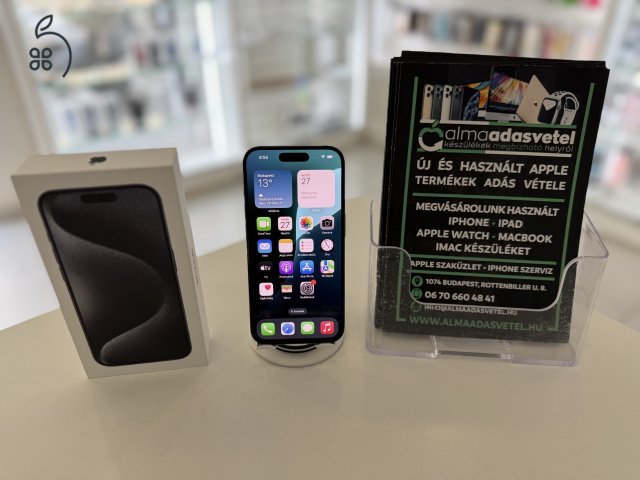 iPhone 15 Pro 128GB Független Újszerű/2027.04.20.Gar./Akku 95%/p4518