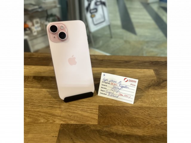 36. Apple iPhone 15  - 128 GB - Rózsaszín - Akku 100%