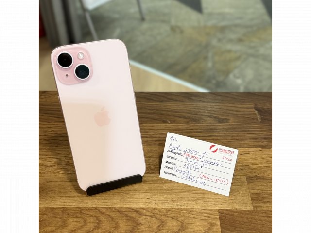 Apple iPhone 15  - 128 GB - Rózsaszín - Akku 100% (144.)