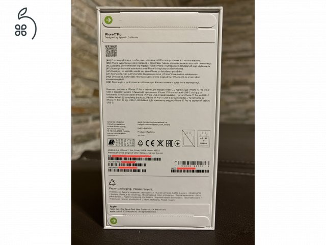 iPhone 17 Pro 512GB (3 napos) eladó
