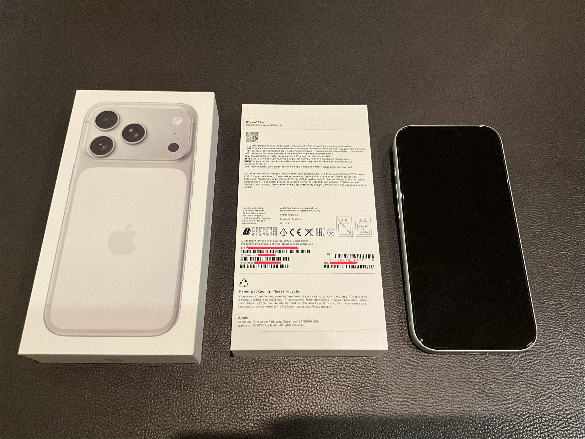 iPhone 17 Pro 512GB (3 napos) eladó