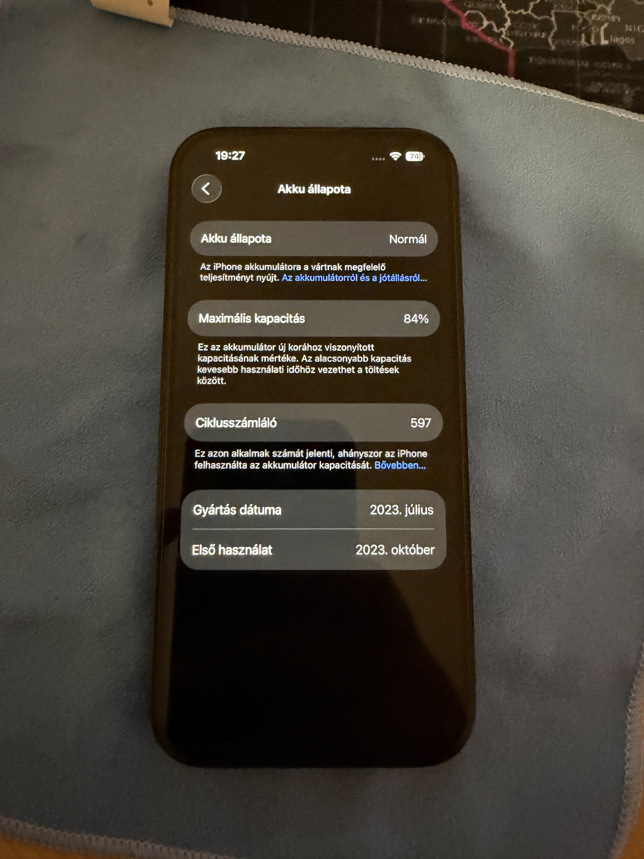 Iphone 15 128GB (fekete) csomagban