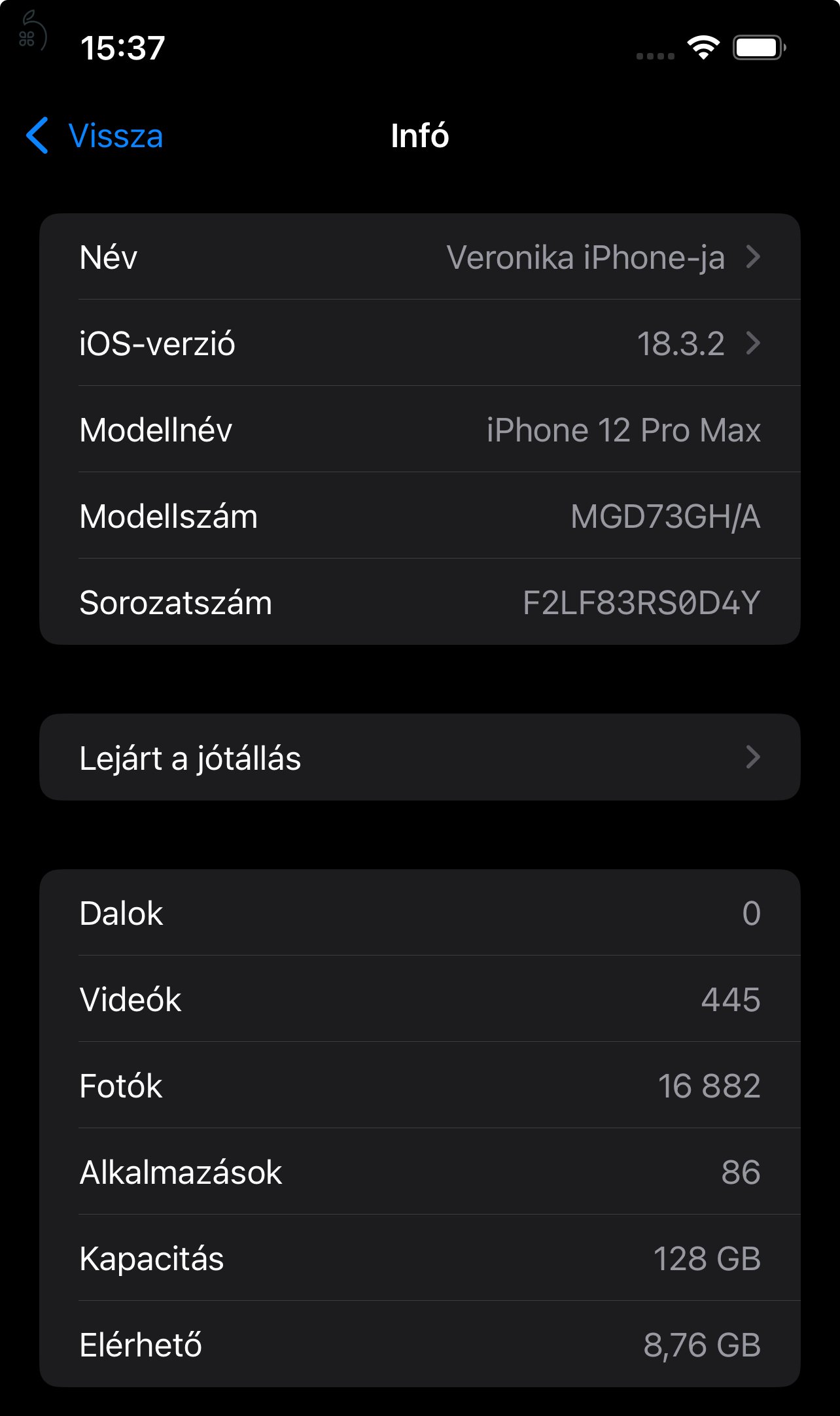 Elado iPhone 12 Pro Max 128GB 