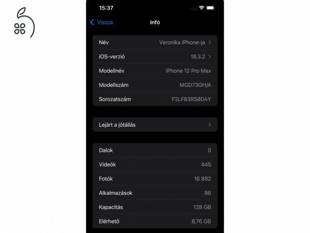 Elado iPhone 12 Pro Max 128GB 