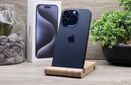 iPhone 15 Pro Blue Titanium 256GB 2 ÉV Garanciával Számlával 92% Akku