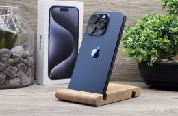 iPhone 15 Pro Blue Titanium 256GB 2 ÉV Garanciával Számlával 92% Akku