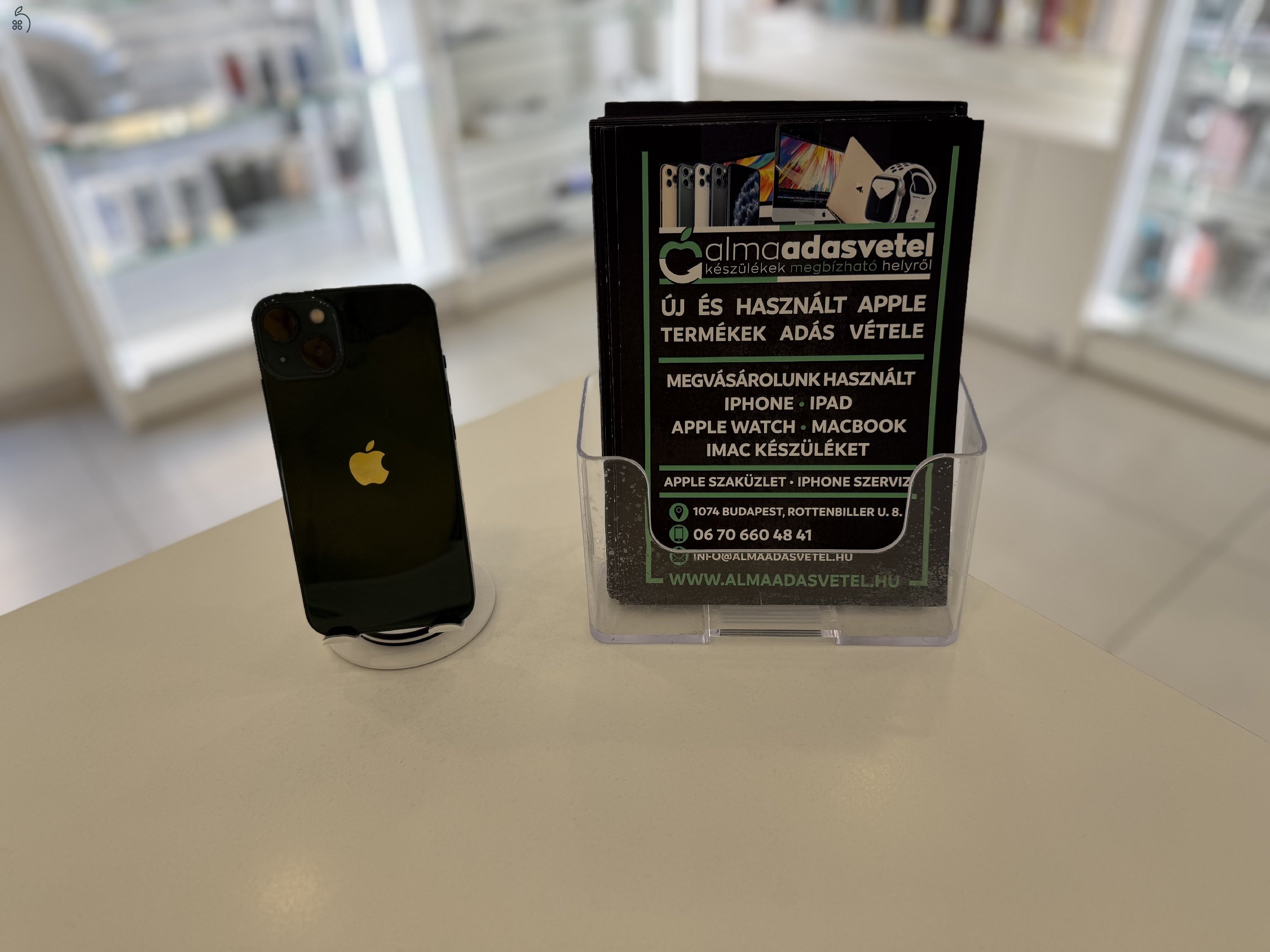 iPhone 13 128GB Független Zöld/1-3 hónap gar./Akku 87%/p4540