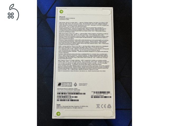 iPhone 14 új, bontatlan 256 GB Midnight (fekete)