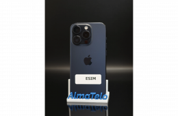 Apple iPhone 15 Pro eSIM 256 GB Blue Titanium 100% akku - 12 HÓ GARANCIA